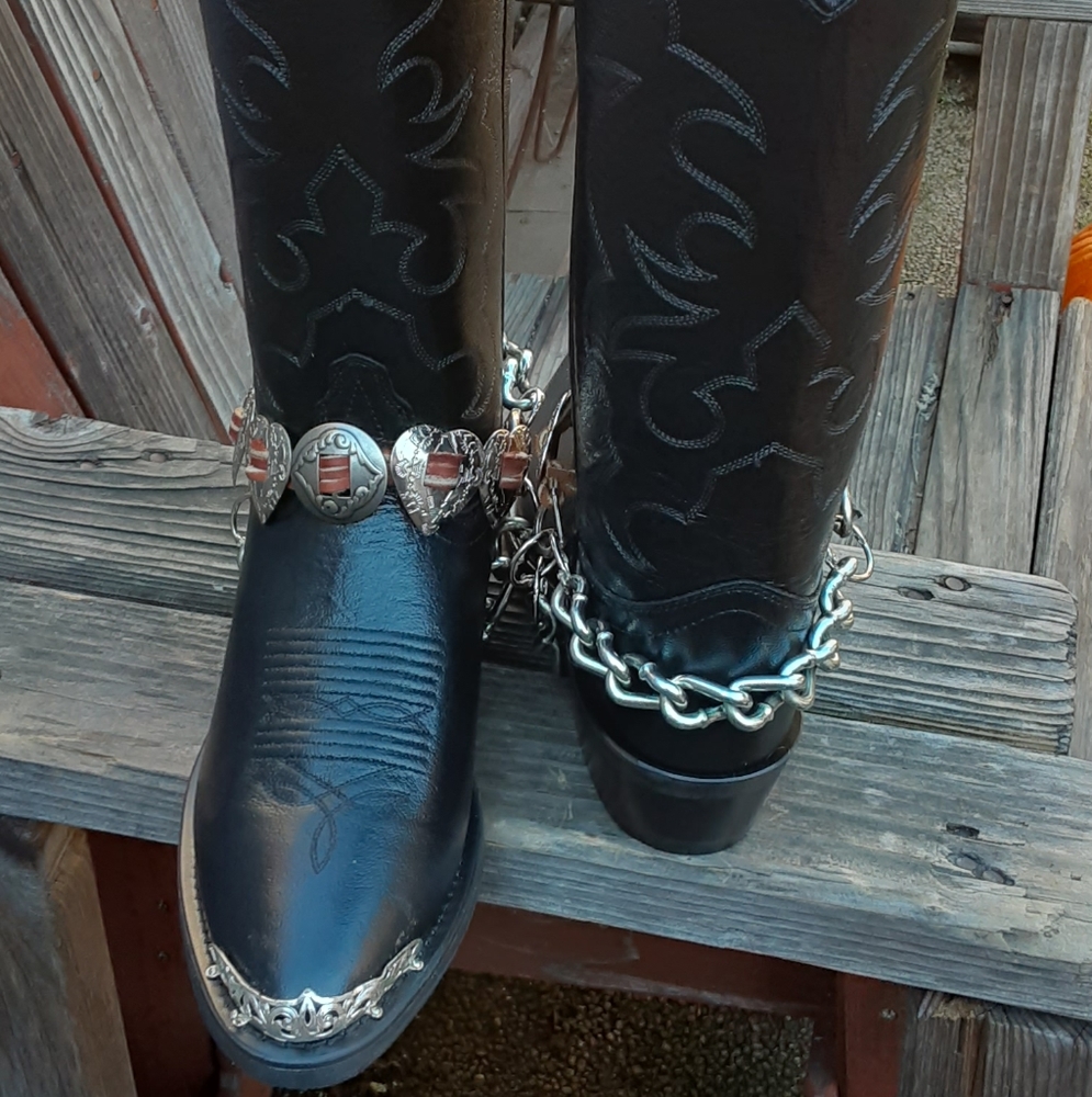 Handmade Custom Concho Bootstraps To-Order - Picture 8 of 13